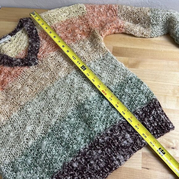 VTG Rainbow Sweater Tuareg Striped 70’s‎ Puff Sleeve Neck Retro Vintage Size S? - Picture 9 of 10